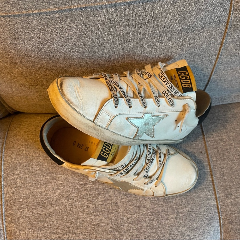 Golden Goose White Sneakers with Silver Star size 37